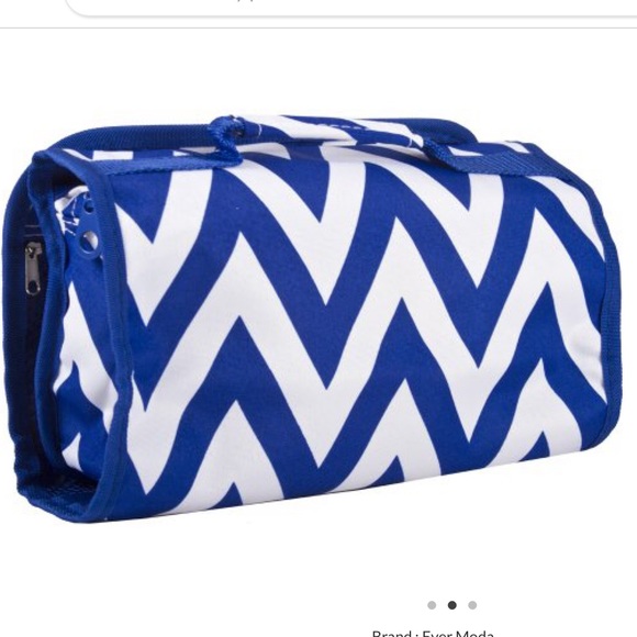 Ever Moda Royal Blue Chevron Hanging Cosmetic Bag - Picture 7 of 7